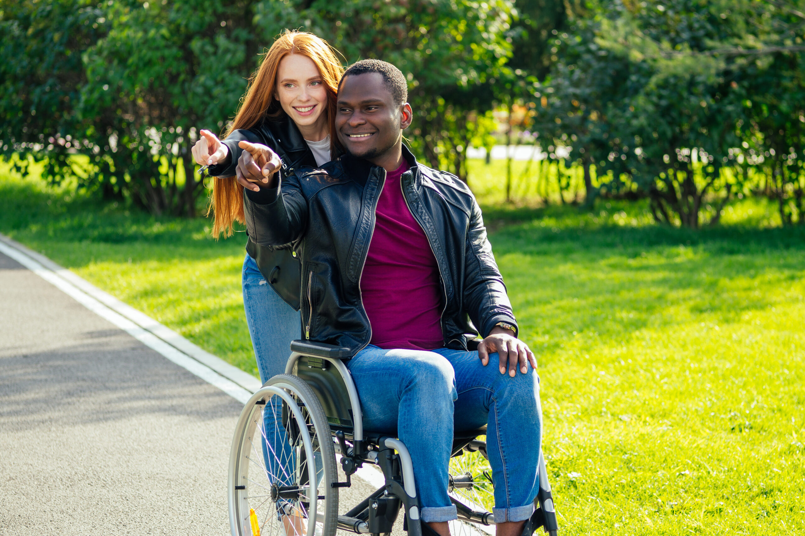 NDIS participant asking support worker about transport options and wheelchair accessibility